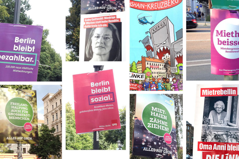 Berliner Wohnungsnot Parteiwerbung Gesamtübersicht