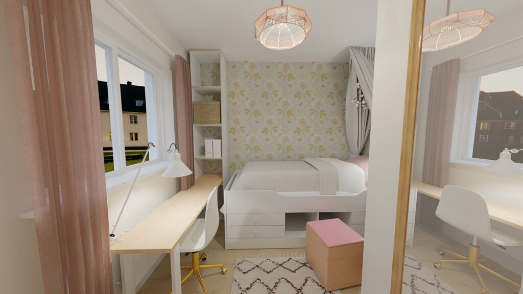 Blick in das Zimmer von der Türe aus